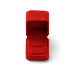 Customization Factory Square Red Ring Box Suede Luxury Jewelry Packaging Box