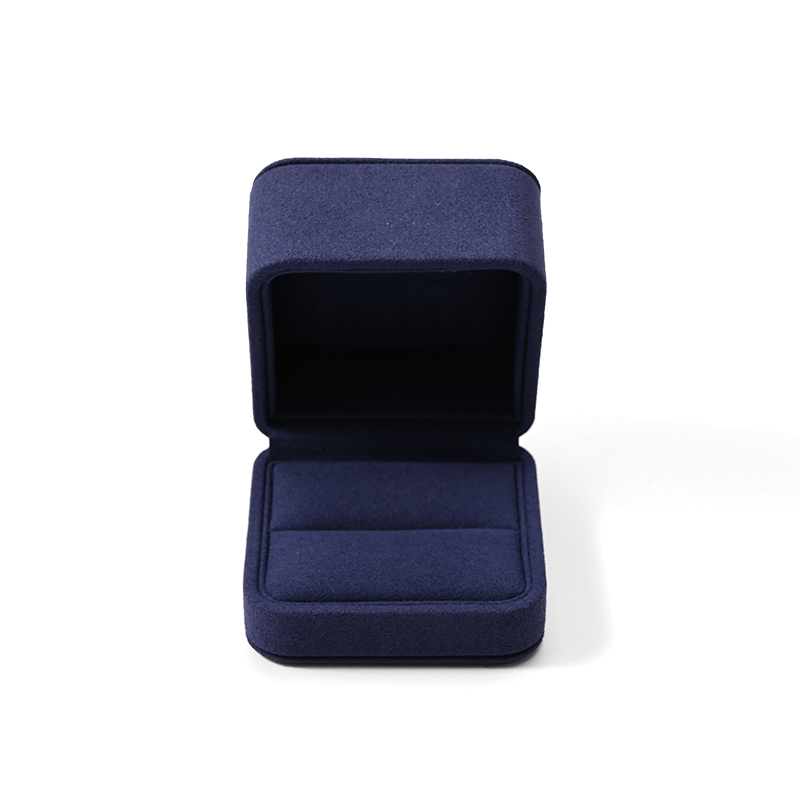 Blue Microfiber Ring Box Jewelry Packaging Box Luxury Gift Box
