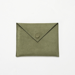 Jewelry Pouch Green Suede Travel Jewelry Storage Pouch Bag