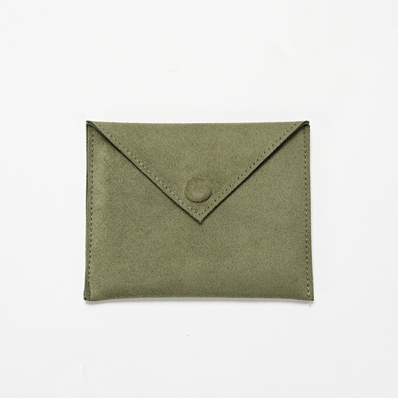Jewelry Pouch Green Suede Travel Jewelry Storage Pouch Bag
