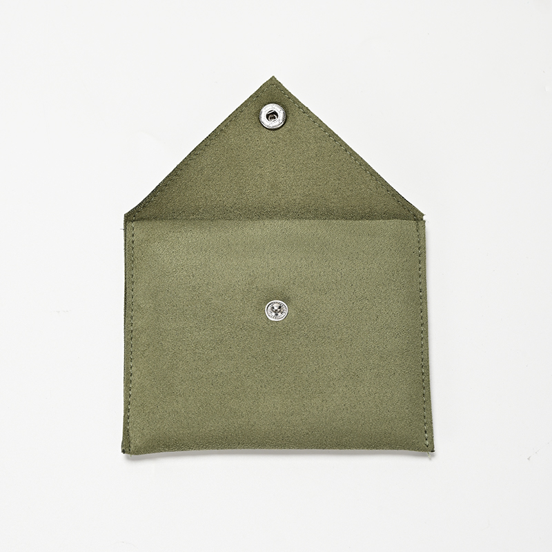 Jewelry Pouch Green Suede Travel Jewelry Storage Pouch Bag