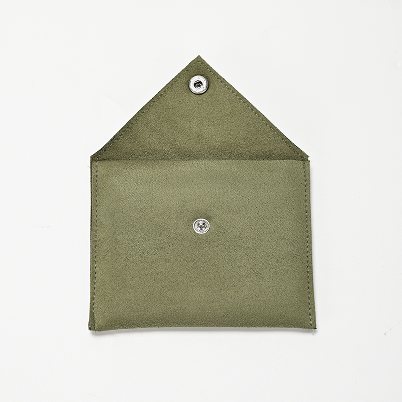 Jewelry Pouch Green Suede Travel Jewelry Storage Pouch Bag
