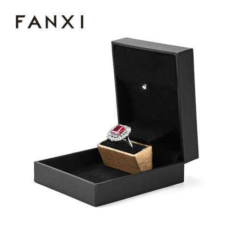 Black Jewelry Box With Light Custom Ring Box Jewelry Packaging