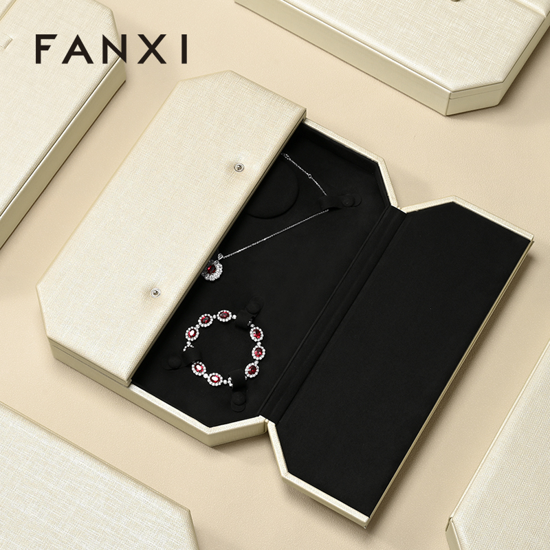 H201 Jewelry Box with Button Jewelry Case Necklace Box With Two Door Set Jewelry Box Customize Logo