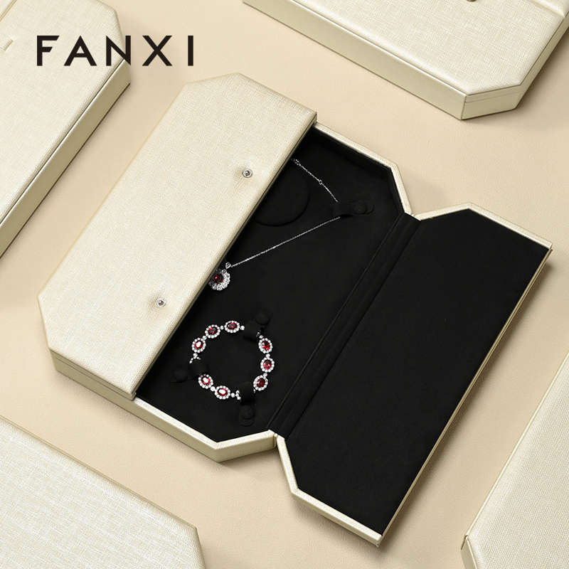 H201 Jewelry Box with Button Jewelry Case Necklace Box With Two Door Set Jewelry Box Customize Logo