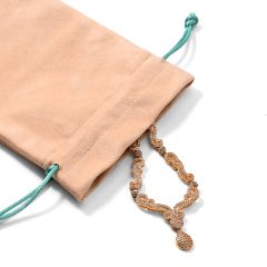 Suede Jewelry Pouch Ring Earring Bracelet Necklace Jewelry Packaging Bag With Custom Logo
