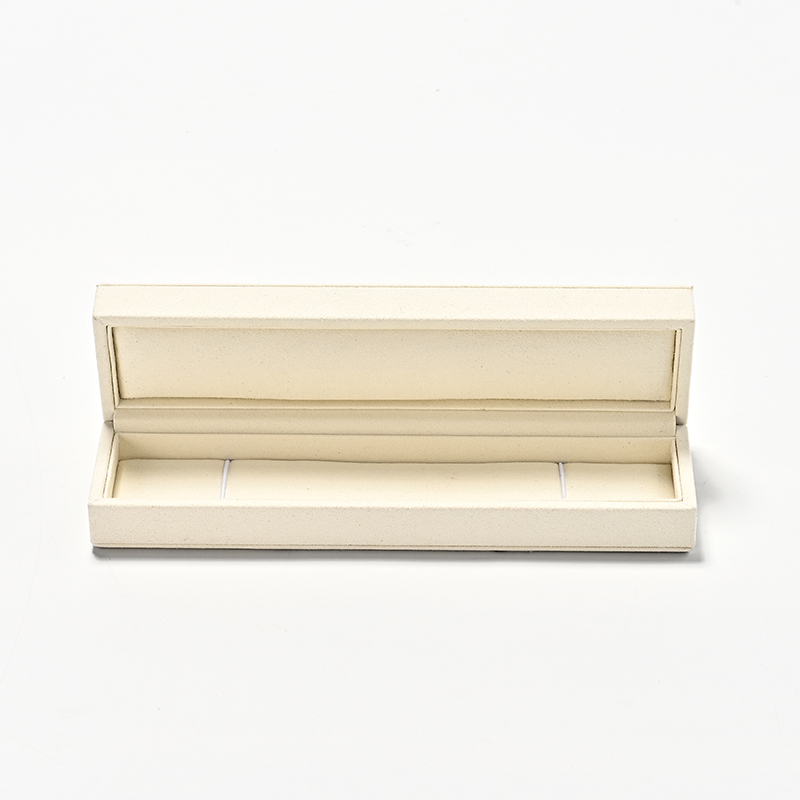 Beige Custom Bracelet Box Microfiber Jewelry Box Jewelry Gift Box