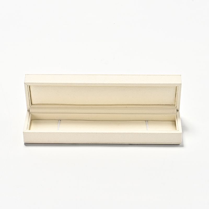 Beige Custom Bracelet Box Microfiber Jewelry Box Jewelry Gift Box