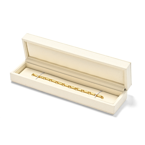 Beige Custom Bracelet Box Microfiber Jewelry Box Jewelry Gift Box