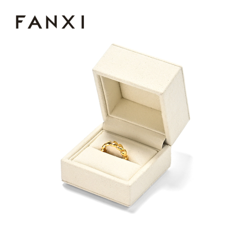 Microfiber Jewelry Storage Box Earring Ring Packaging Box Custom Logo