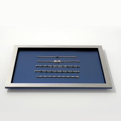 Metallic Luxury Brand Jewelry Shop Displays Trays Leather Jewelry Display showcase Tray