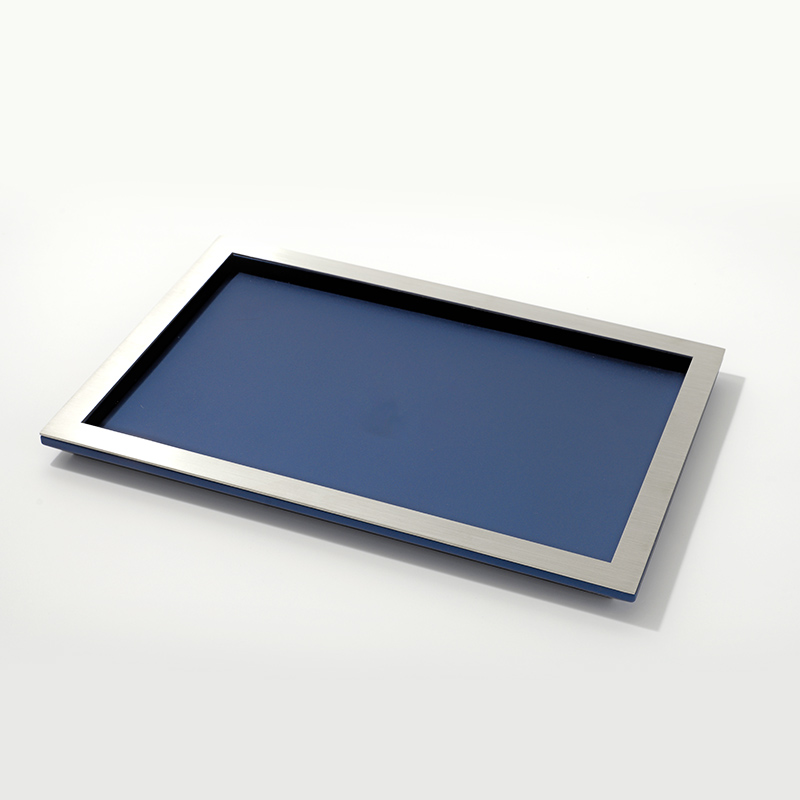 Metallic Luxury Brand Jewelry Shop Displays Trays Leather Jewelry Display showcase Tray