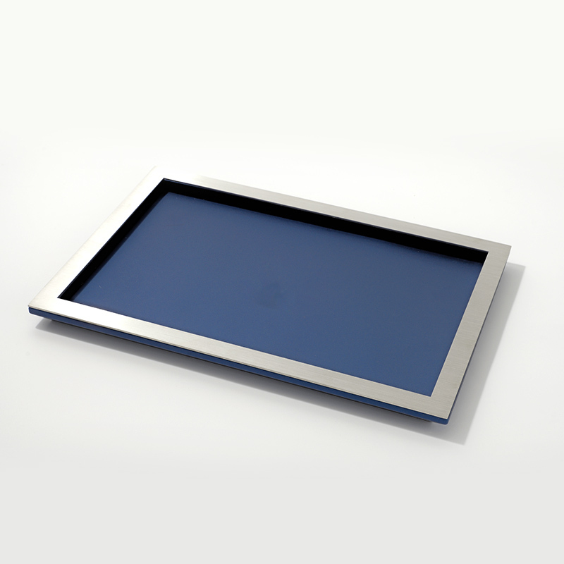 Metallic Luxury Brand Jewelry Shop Displays Trays Leather Jewelry Display showcase Tray