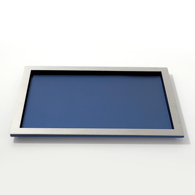 Metallic Luxury Brand Jewelry Shop Displays Trays Leather Jewelry Display showcase Tray