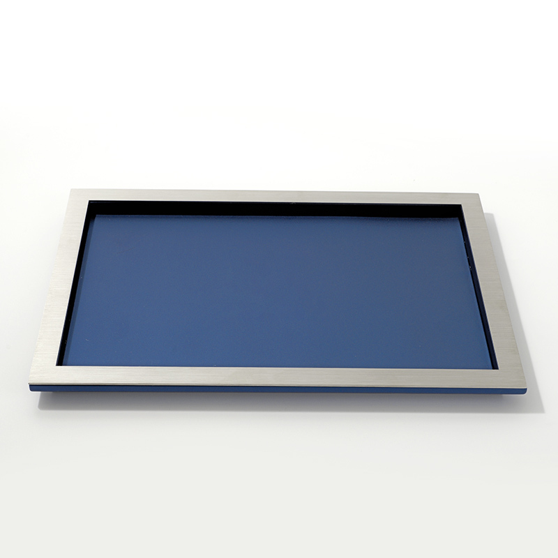 Metallic Luxury Brand Jewelry Shop Displays Trays Leather Jewelry Display showcase Tray