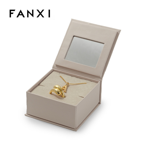 Custom Logo Luxury Jewelry Box with Mirror Paper Packaging Design Jewellery Necklace Ring Gift Set Package Boxes