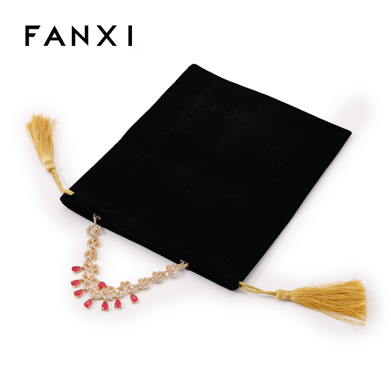 Velvet Black Jewelry Bag Necklace Ring Bracelet Jewelry Storage Bag