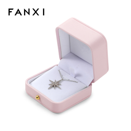 Necklace Box Pink Leather Jewellery Gift Packaging Jewelry Boxes Custom Boxes for Jewelry