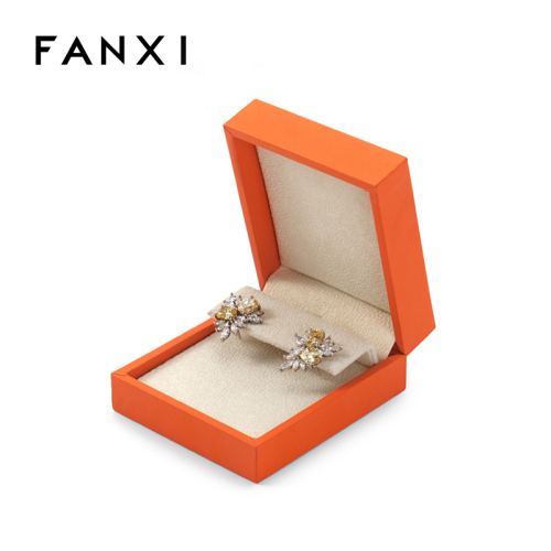 Custom Logo Gift Box Earring Packaging Display Case Paper Velvet Earrings Jewelry Box