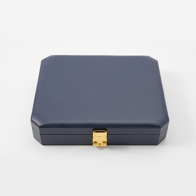Blue Leather Ring Box Jewelry Storage Box Custom Luxury Ring Box