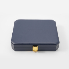 Blue Leather Ring Box Jewelry Storage Box Custom Luxury Ring Box