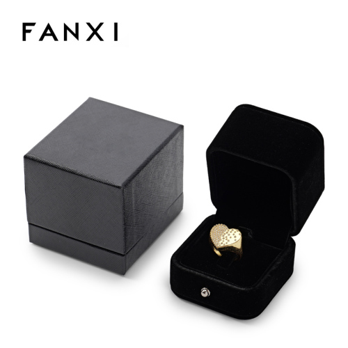 Black Velvet Ring Earring Necklace Box Jewelry Storage Box Custom Logo