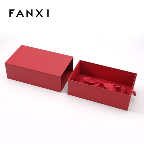 Red Paper Jewelry Box Luxury Jewelry Packaging Box Jewelry Gift Bags for Jewelry Packaging