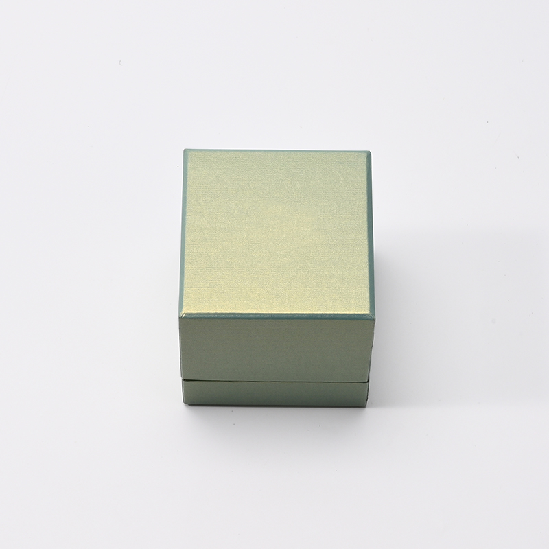 Microfiber Jewelry Box Double Open Green Color Earring Packaging Box High Class Jewelry Box