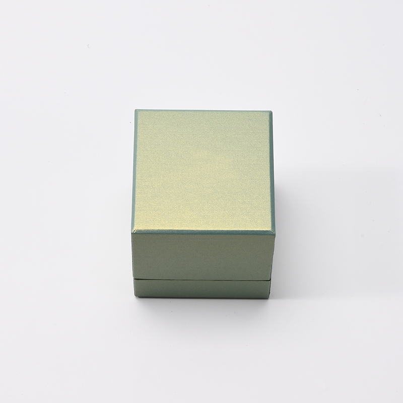 Microfiber Jewelry Box Double Open Green Color Earring Packaging Box High Class Jewelry Box