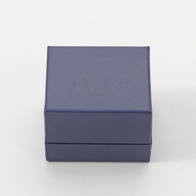Blue Ring Box Leather Velvet Luxury Jewelry Packaging Box Custom Gift Box