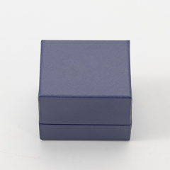 Blue Ring Box Leather Velvet Luxury Jewelry Packaging Box Custom Gift Box
