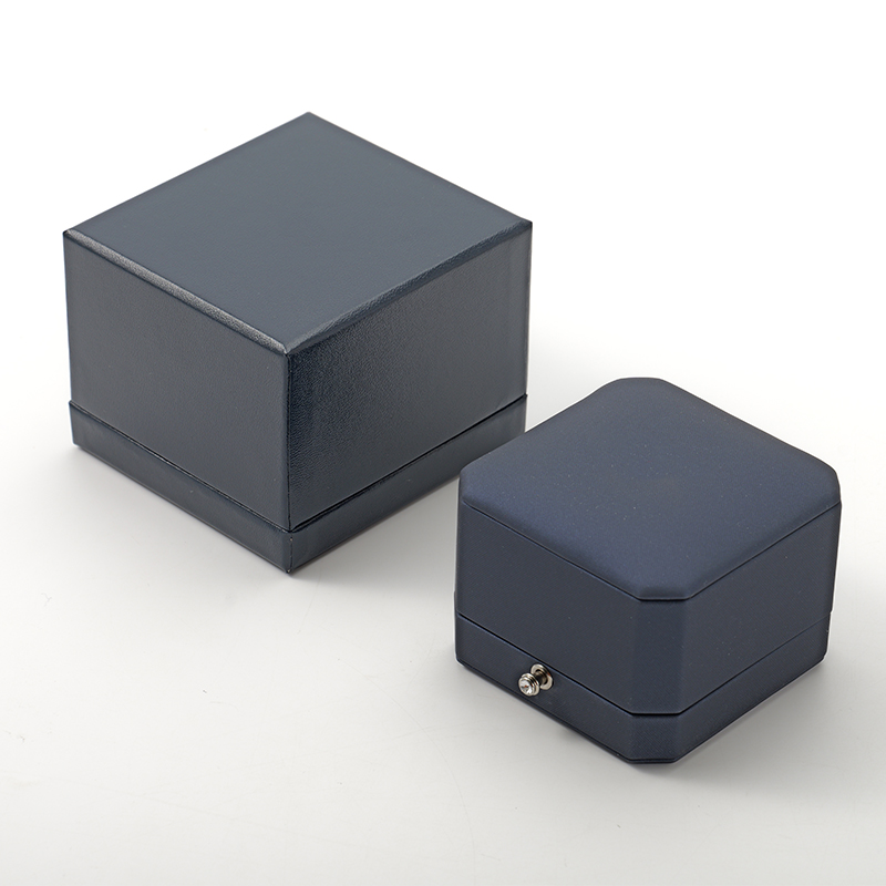 Blue Luxury Ring Storage Box Microfiber Display Case Jewelry Box Ring Storage Case