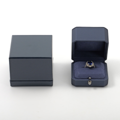 Blue Luxury Ring Storage Box Microfiber Display Case Jewelry Box Ring Storage Case