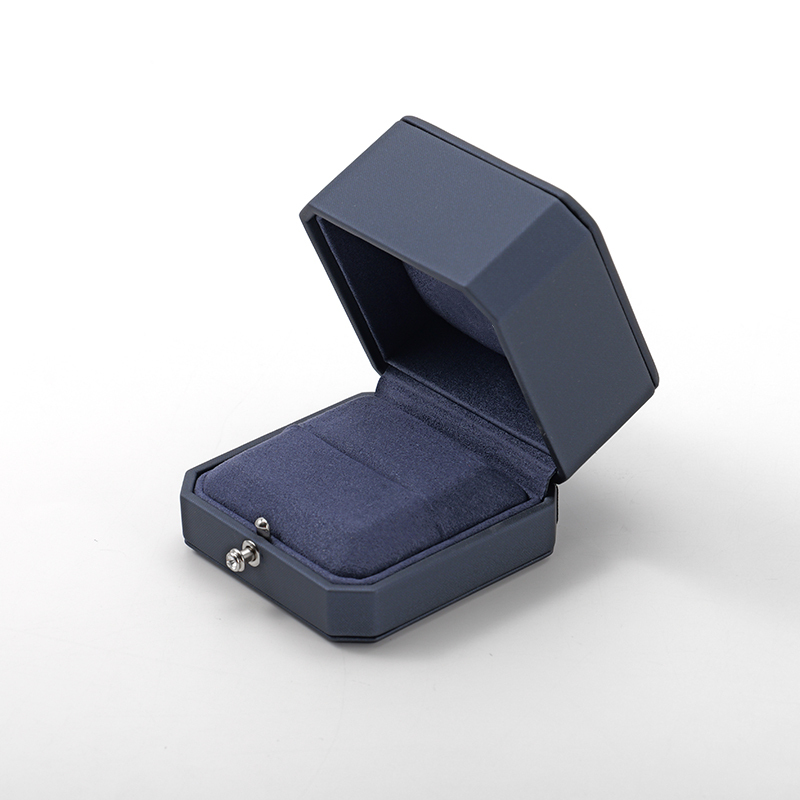 Blue Luxury Ring Storage Box Microfiber Display Case Jewelry Box Ring Storage Case