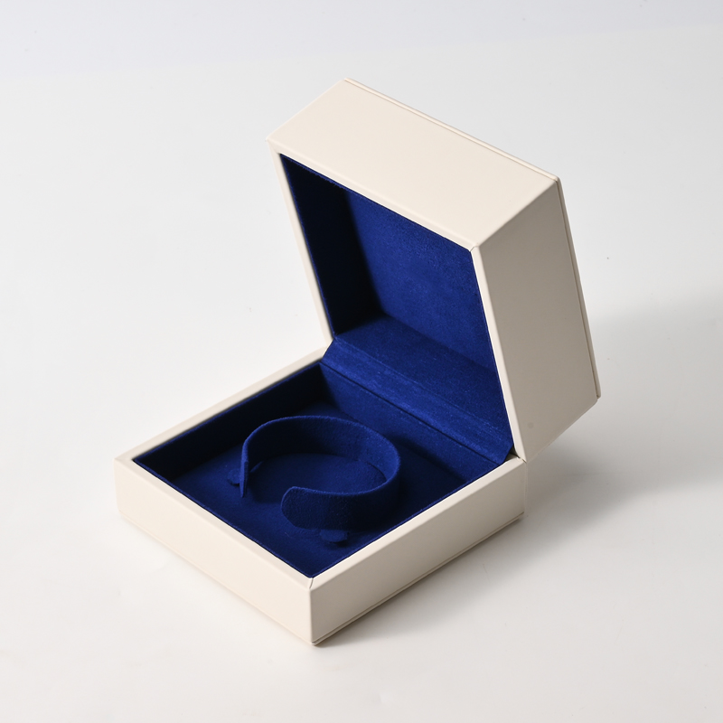 Blue Leather Velvet Box Bracelet Bangle Box Packaging Jewellery Box Custom Logo