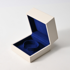 Blue Leather Velvet Box Bracelet Bangle Box Packaging Jewellery Box Custom Logo
