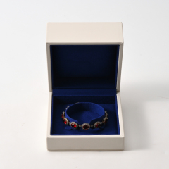 Blue Leather Velvet Box Bracelet Bangle Box Packaging Jewellery Box Custom Logo