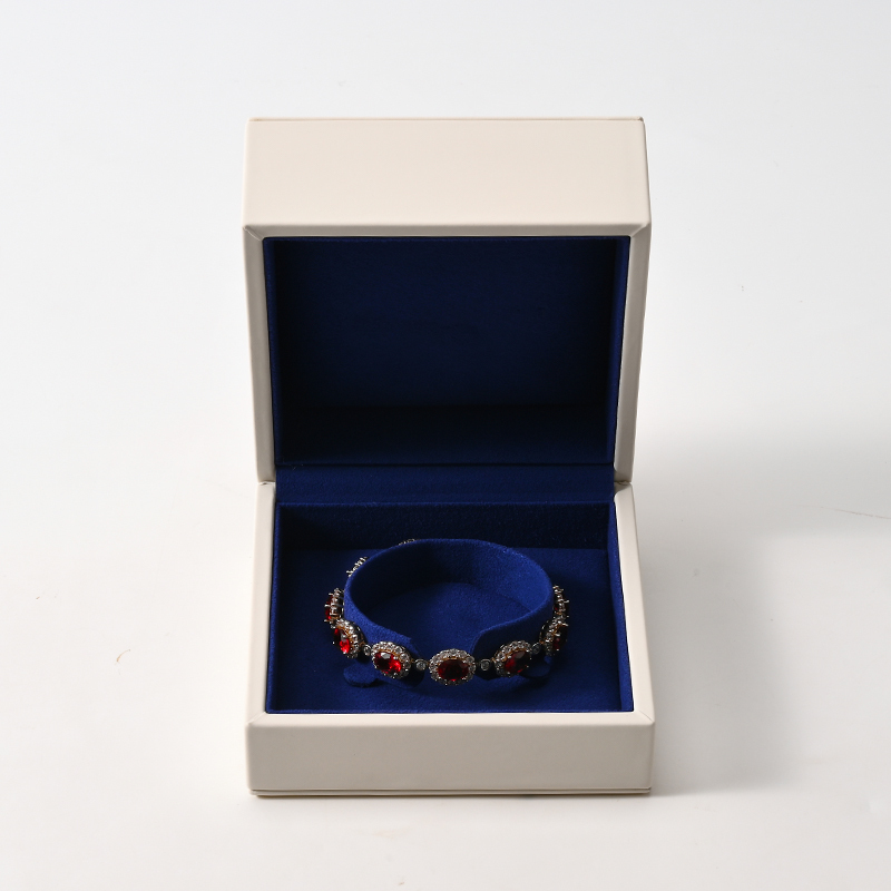 Blue Leather Velvet Box Bracelet Bangle Box Packaging Jewellery Box Custom Logo