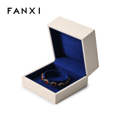 Blue Leather Velvet Box Bracelet Bangle Box Packaging Jewellery Box Custom Logo