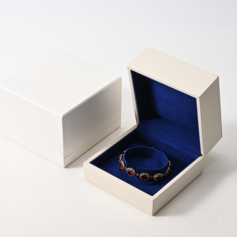 Blue Leather Velvet Box Bracelet Bangle Box Packaging Jewellery Box Custom Logo