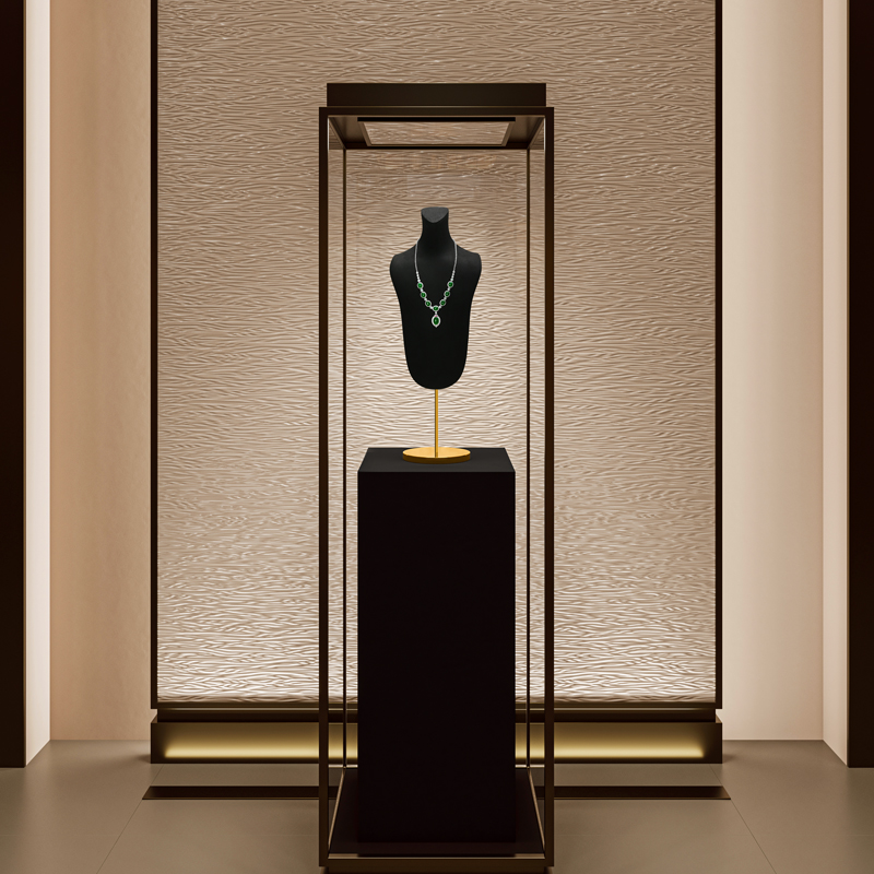 FANXI RX076-78 Jewelry Display High End Metal Microfiber Necklace Bust