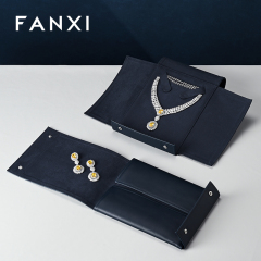 FANXI D029 Wholesale Custom Logo PU Leather Jewelry Bag For Large Size Necklace Gift Bag Jewellery Travel Bag