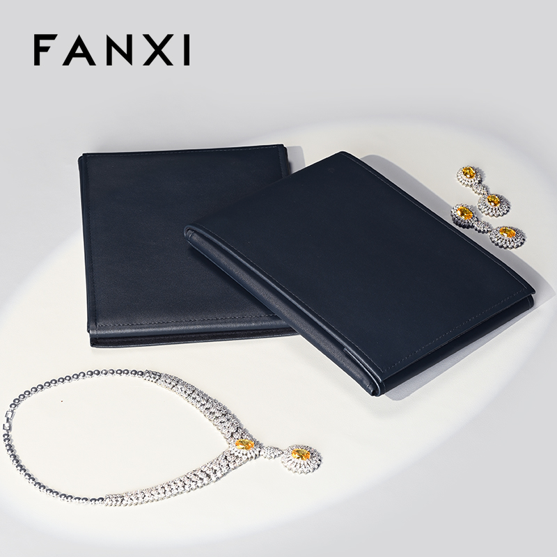 FANXI D029 Wholesale Custom Logo PU Leather Jewelry Bag For Large Size Necklace Gift Bag Jewellery Travel Bag
