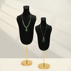 FANXI RX076-78 Jewelry Display High End Metal Microfiber Necklace Bust
