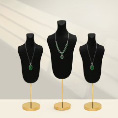 FANXI RX076-78 Jewelry Display High End Metal Microfiber Necklace Bust