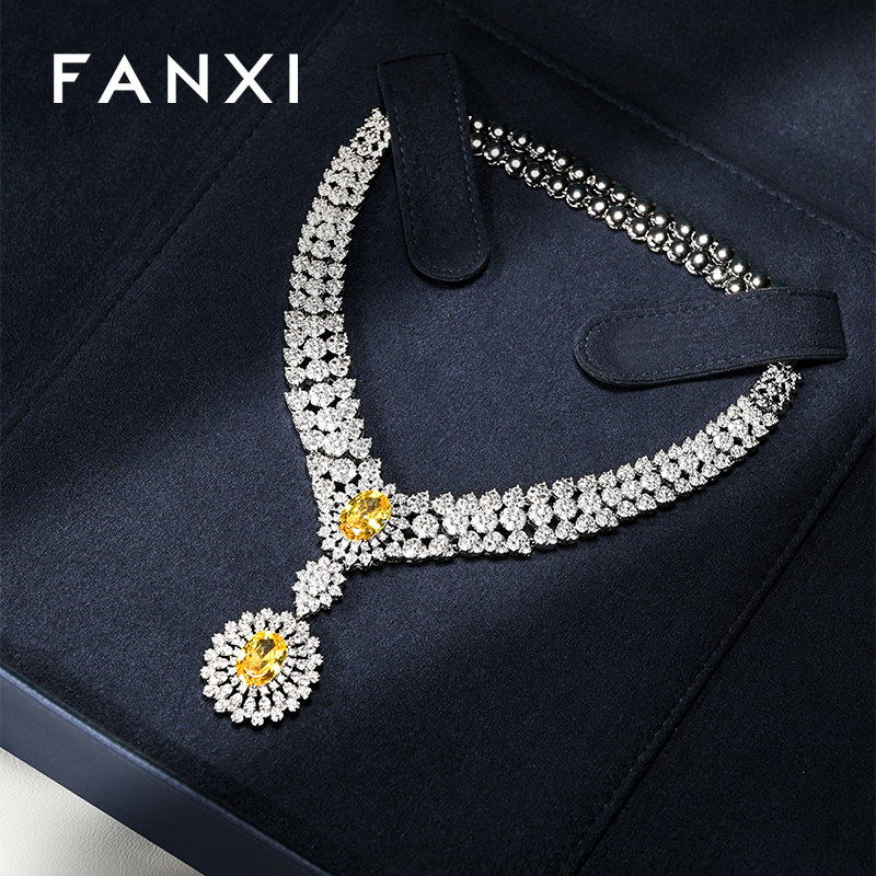 FANXI D029 Wholesale Custom Logo PU Leather Jewelry Bag For Large Size Necklace Gift Bag Jewellery Travel Bag