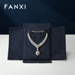 FANXI D029 Wholesale Custom Logo PU Leather Jewelry Bag For Large Size Necklace Gift Bag Jewellery Travel Bag