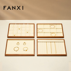 P082 Jewelry Display Tray Solid Wood Tray Necklace Ring Bracelet Display Tray Custom Logo