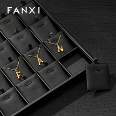 FANXI P017 Black PU Leather Jewelry Display Trays Custom Tray for Ring Pedant Bangle