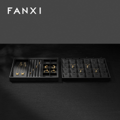 FANXI P017 Black PU Leather Jewelry Display Trays Custom Tray for Ring Pedant Bangle